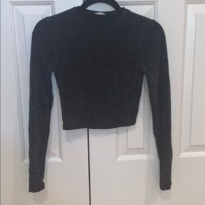 Long sleeve black sparkle top